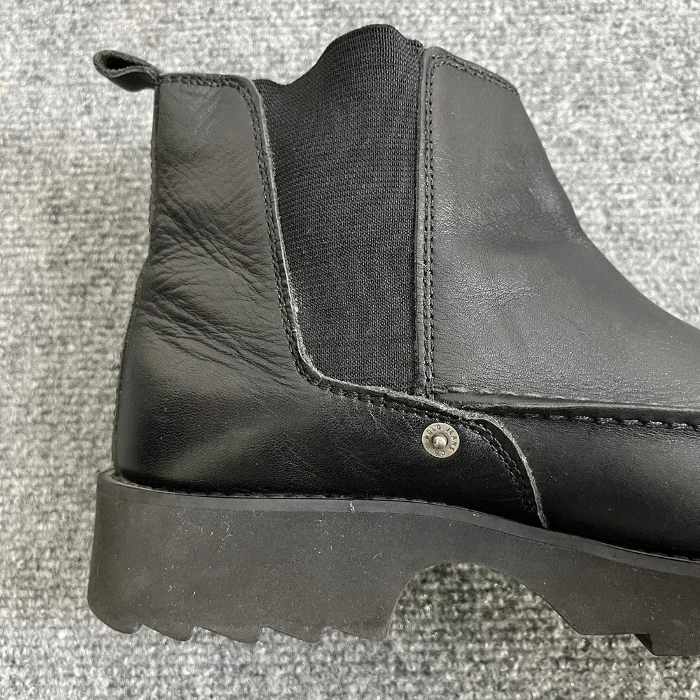 Polo Ralph Lauren Chelsea Boots Mens 9.5D Black Leather Chunky Lug Sole Vintage